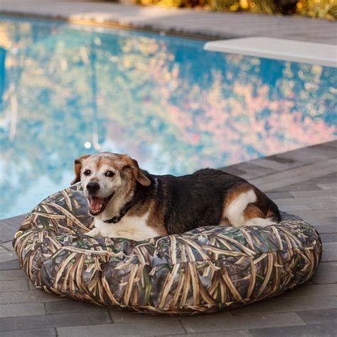 Untamed Camouflage Outdoor Waterproof Round Dog Bed Snoozer Pet