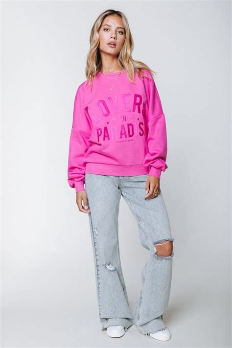 Colourful Rebel Lovers Paradise Embro Cropped Sweat M