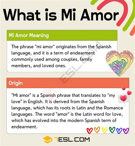 Mi Amor Meaning What Does Mi Amor Mean 7esl