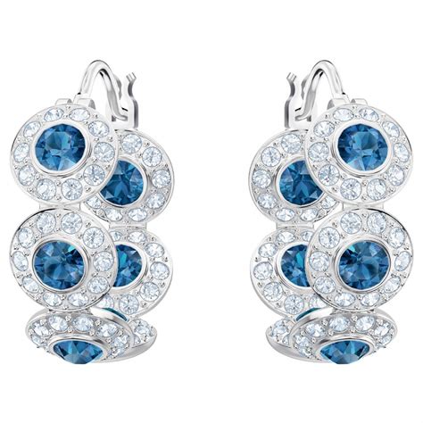 Swarovski Angelic Earrings Blue Crystals Rhodium Plated