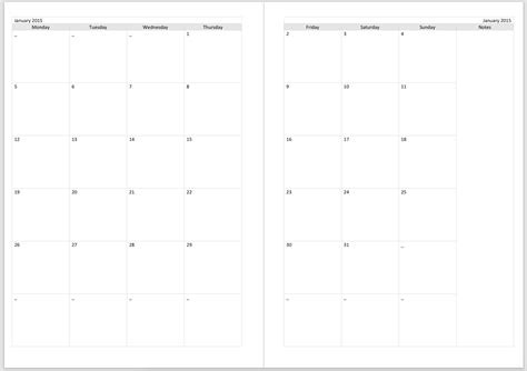 Sanrio A6 Monthly Planner Print Template Calendar Design