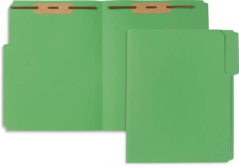 50 Green Fastener File Folders 13 Cut Reinforced Tab