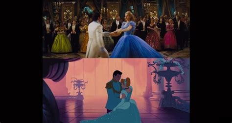 a perfect mashup the new live action cinderella movie mixed with footage from the 1950 animated