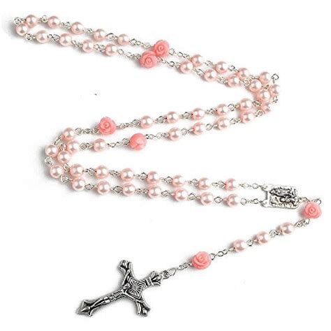 Free Pink Rose Rosary With Lourdes Medal Catholic E Store