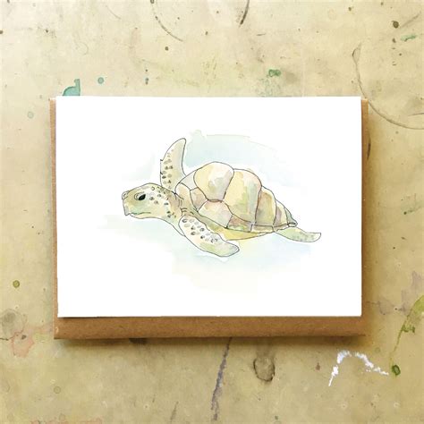 Sea Turtle Greeting Card Etsy Canada