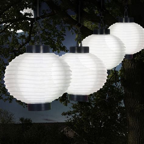 Pure Garden Outdoor Solar Chinese Lanterns Led Set Of 4