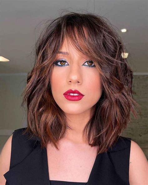 layered haircuts with bangs hairstyles for medium length hair with bangs medium length hair