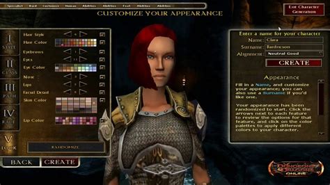 And now, go check out the character creation video series. Dungeons and Dragons Online: Character Creation - YouTube