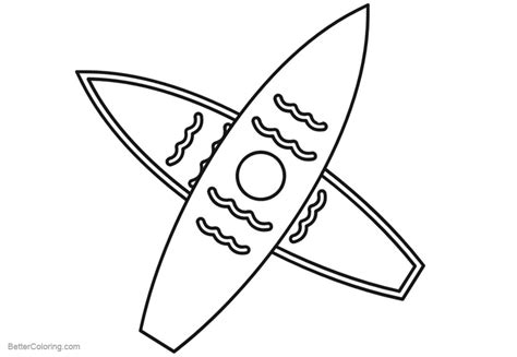 Surfboard Coloring Pages Two Surfboards Free Printable Coloring Pages