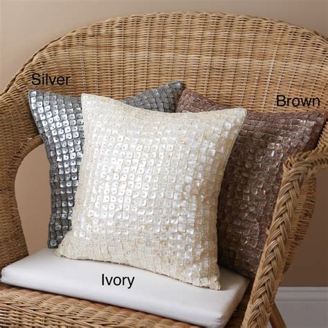 Shop Aurora Home Mother Of Pearl Accent 14 Inch Square Throw Pillows