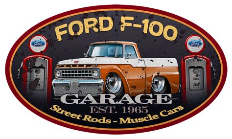 1965 Ford F 100 F100 Pickup Truck Car Toon Wall Art Graphic Sticker Ebay