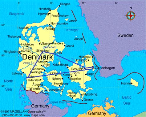 Zealand Denmark Map