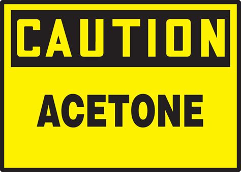 Acetone Osha Caution Safety Label Lchl