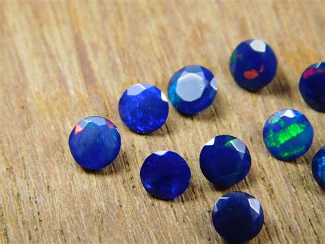 10 Pieces 4mm Blue Ethiopian Opal Faceted Round Gemstone Etsy