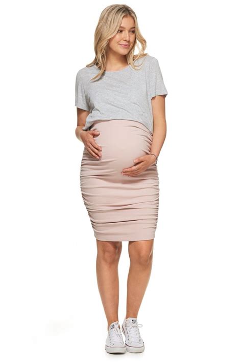 Ruched Maternity Skirt Pink Maternity Skirt Skirts Womens Skirt