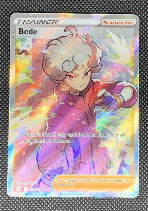 The first block of cards in the sword & shield era! Mint! Bede Trainer Full Art 199/202 Sword & Shield Base Set Pokemon Holo Rare Card - Card Galaxy