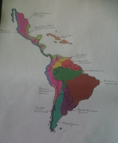 Latin America Map Environmental Features