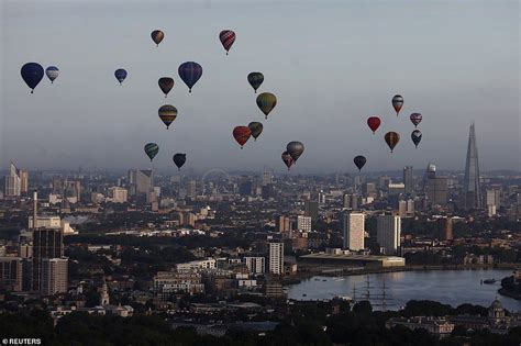 Hot Air Balloons Sail Past London Landmarks This Morning London