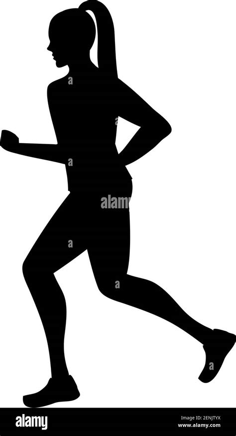 female athlete running sport silhouette stock vector image and art alamy