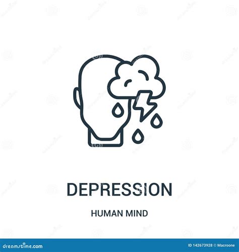 Depression Icon Vector From Human Mind Collection Thin Line Depression