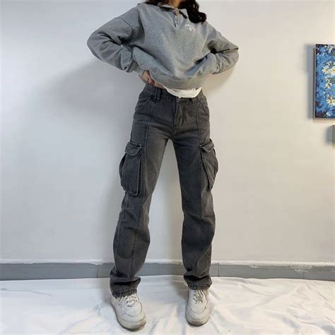 Cargo Y2k Pants Streetwear Vintage Baggy Jeans Cargos Etsy Trouser Outfits Pants For Women