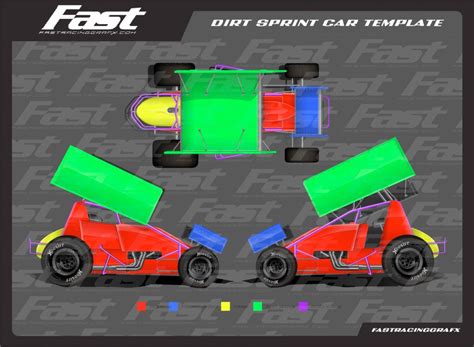 Dirt Sprint Car Template Fast Racing Grafx