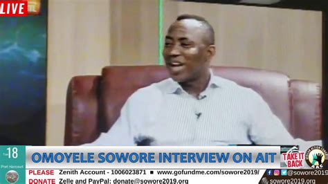 Live Sowore2019 Omoyele Sowore Interview On Ait Takeitbacktvlive