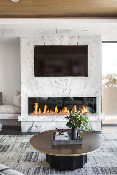 Marble Fireplace Surround Fireplace Tv Wall Linear Fireplace