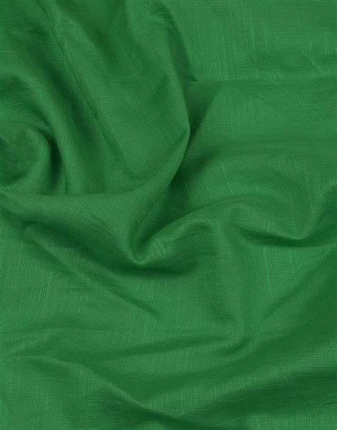 Green Color Plain Cotton Slub Dress Material Fabric Charu Creation