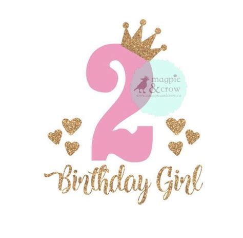 2nd Birthday Svg Second Birthday Svg 2nd Birthday Girl Svg Etsy