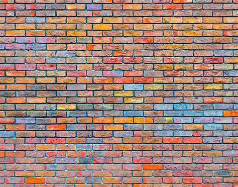 Colorful Brick Wall Texture Wall Mural Wallpaper Canvas Art Rocks