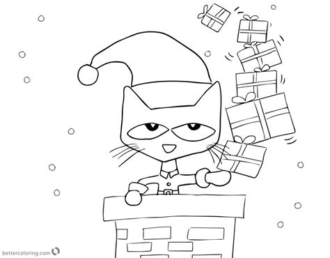 Pete the Cat Coloring Pages Christmas Gifts - Free Printable Coloring Pages