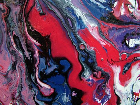 Large Abstract Purple And Red Painting Original Fluid Dynamics