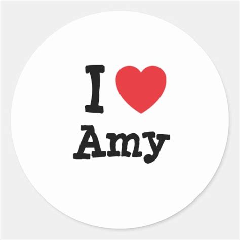I Love Amy Heart T Shirt Classic Round Sticker Zazzle
