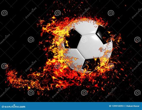 Soccer Ball In Flames Stock Illustration Illustration Of Circle