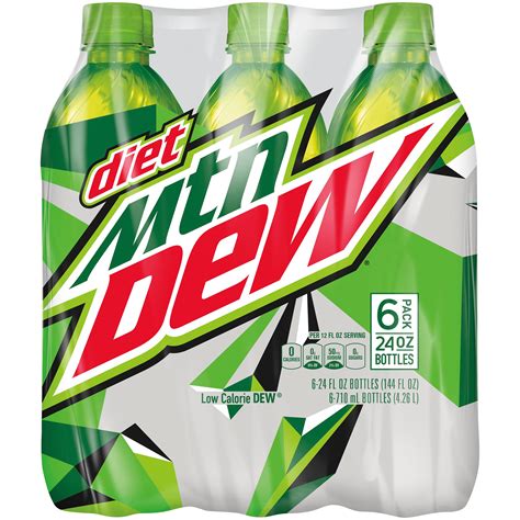 Diet Mountain Dew Mountain Dew Soda Diet 6 24 Fl Oz 15 Pt 710 Ml