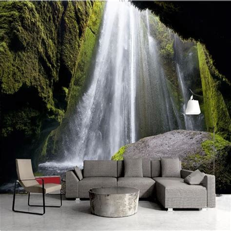Beibehang Custom 3d Wallpaper Spectacular Beautiful Scenery Waterfall