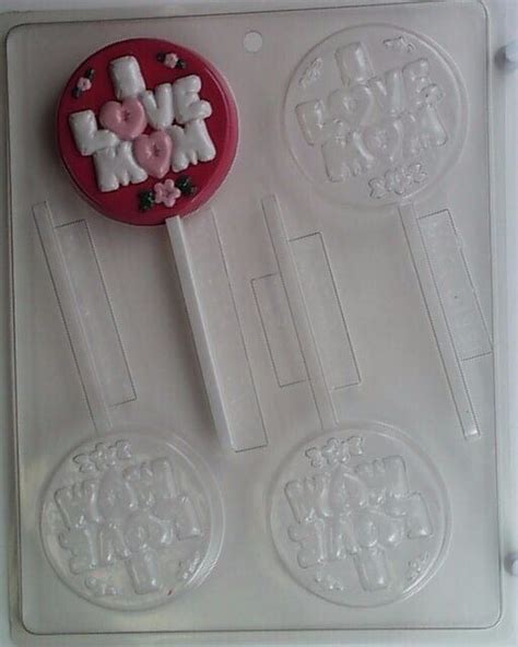 I Love Mom Lollipop Clear Plastic Chocolate Candy Mold M001 Ebay