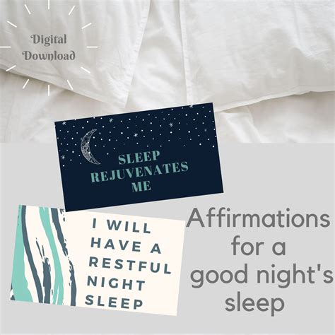 Affirmation Cards For A Good Nights Sleep And A Great Etsy
