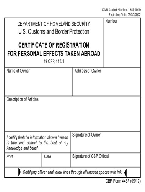 Cbp 4457 2019 2022 Fill And Sign Printable Template Online Us Legal