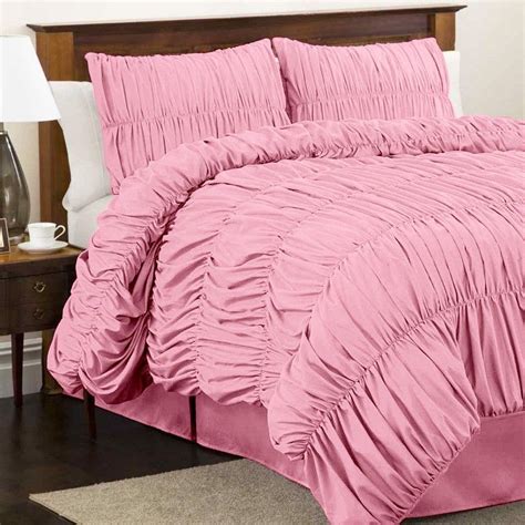 Lush Decor Venetian Ruched Bedding Set Pink Comforter Sets Duvet