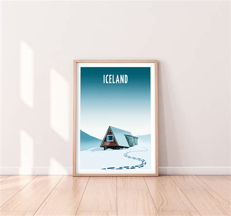 Iceland Travel Poster Iceland Wall Decor Art Print Etsy