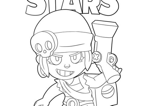 The outer, heavy outline makes it perfect to use as a coloring page. Kolorowanki Brawl Stars