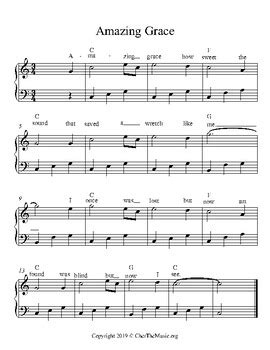 Piano sheet music and music lesson resources for the elementary pianist. Amazing Grace piano sheet by Ms Cherylyn's Music Education ...