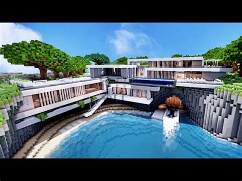 Van strakke moderne woningen tot landelijke woningen met een rieten kap. ÉNORME VILLA DE LUXE SUR FALAISE SUR MINECRAFT !! :) - YouTube
