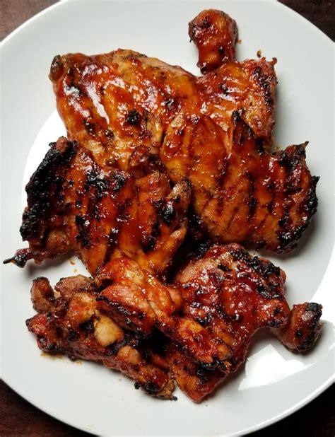 Grilled Spicy Bbq Chicken Thighs Recipe Bbq Chicken Recipes