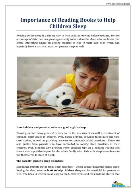 Ppt Books To Help Children Sleep Snooze For Kids Powerpoint