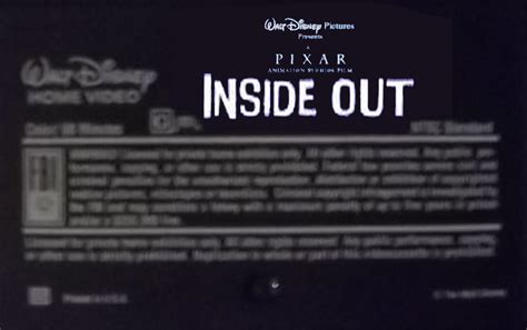 Disney Pixars Inside Out 2003 Vhs Black Inside Out Photo 39294329