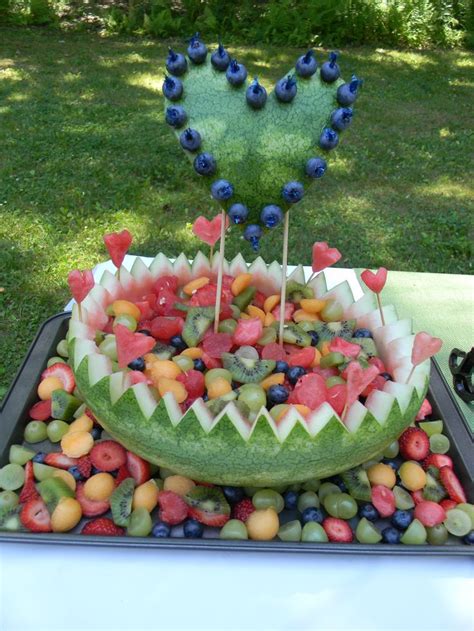 Watermelon — ► noun ▪ a large melon like fruit with smooth green skin , red pulp , and watery juice … My latest watermelon carving for a bridal shower. | My ...