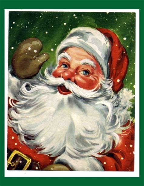 Canvas Art Print 11x14 Of Jolly Santa Claus Celebration Holidays Christmas Ebay Vintage
